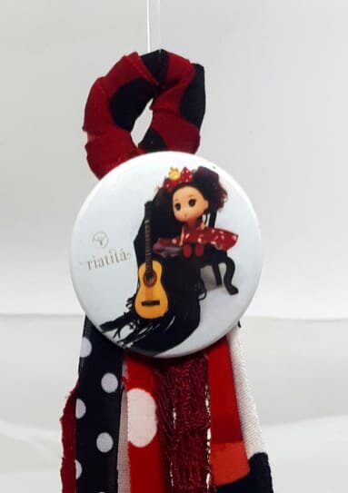 Pingente flamenco com botons variados