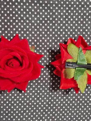 Flor Flamenca Madrid Aveludada, 9 cm, com passador.