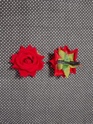 Flor Flamenca Madrid Aveludada, 9 cm, com passador.