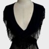 Mantoncillo Flamenco Franja 10cm Preto