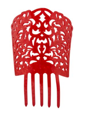 Peineta Flamenca quadrada Vermelha