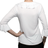 Blusa Flamenca Bromélia Manga 3/4 Babados Branca