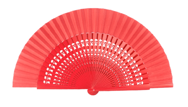 Leque Flamenco Abanico Médio Vazado Espanhol 23cm várias cores - Vermelho