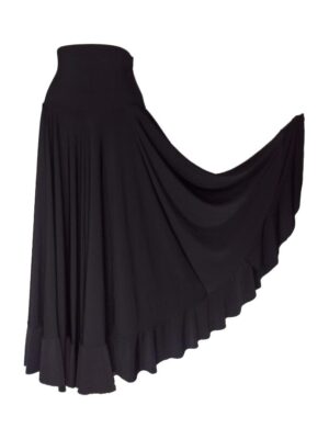 Saia Flamenca Hibisco Preta