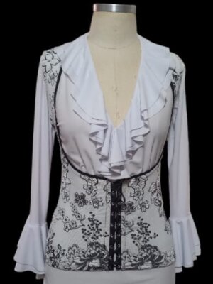 Colete Flamenco Cigano Branco 3D M