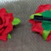 MINI ROSAS AVELUDADAS , 6 CM, COM PASSADOR FLAMENCA.