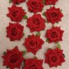 MINI ROSAS AVELUDADAS , 6 CM, COM PASSADOR FLAMENCA.