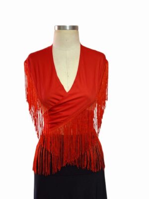 Mantoncillo Flamenco Franja 20cm Vermelho