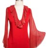 Blusa Flamenca Begônia Vermelha com tulê poá