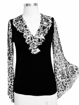 Blusa Flamenca Begônia Vermelha com tulê poá