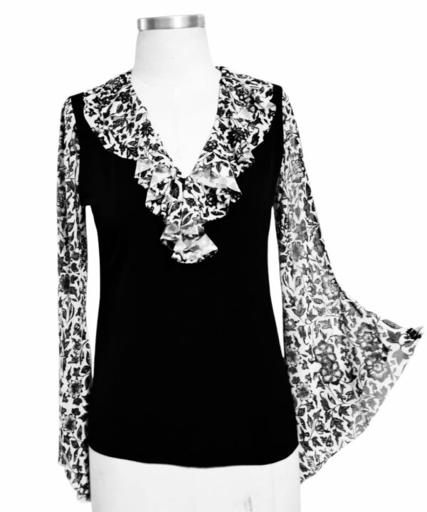 Blusa Flamenca Begônia Vermelha com tulê poá