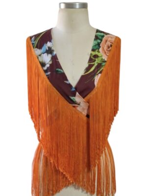 MANTONCILIO MALHA ESTAMPADA COM FRANJAS