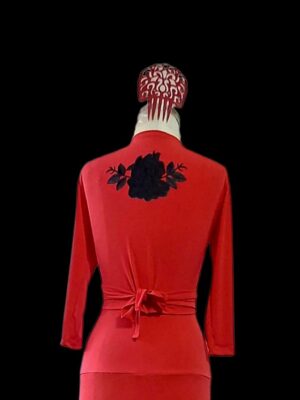 MANGUITO FLOR VERMELHO FLOR PRETO