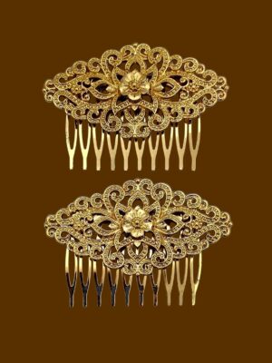 Peinetas de metal,par.