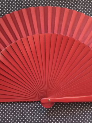 Leque Flamenco Abanico Médio Espanhol 23cm VERMELHO